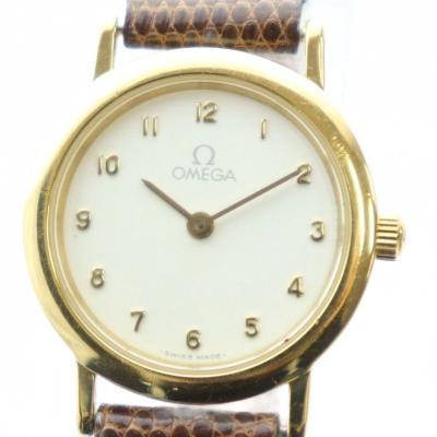 OMEGA（オメガ） 腕時計 ウォッチ クォーツ ロゴ 白文字盤 リザード