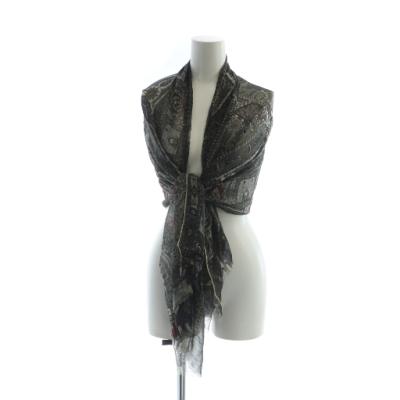 美品　エトロ　シルク100%　スカーフ　リバーシブル 2way　ストール　ロゴ 美品 エトロ シルク100% スカーフ リバーシブル 2way ストール ロゴ 小物