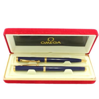 OMEGA（オメガ） ボールペン 2本セット 文房具 筆記用具 ロゴ 紺