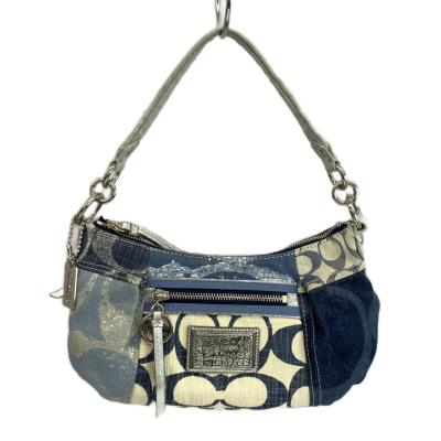 極美品 COACH ハンドバッグ アクセサリーポーチ パッチワーク シグネチャー 美品 COACH ハンドバッグ アクセサリーポーチ パッチワーク レディース