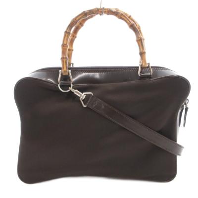 グッチ バンブー ショルダーバッグ ハンド 2way 手提 切替 茶 GUCCI（グッチ） バンブー ハンドバッグ ショルダーバッグ 2WAY 000 46