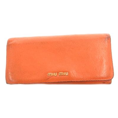 【美品】MIU MIU ミュウミュウ 長財布 オレンジ miu miu レディース長財布（色：オレンジ系）｜財布｜ファッション