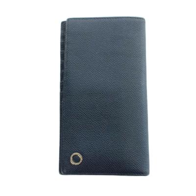【美品 新型】ブルガリ 長財布 サークルロゴ レザー 本革 ネイビー 紺色 BVLGARI メンズ財布（色：ネイビー系）｜ファッション おすすめ人気