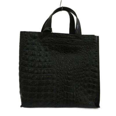 FURLA クロコダイル型押し ブラックトートバッグ(ショルダーバッグ) フルラ クロコ型押しトートバッグ（ファッション）のおすすめ人気商品