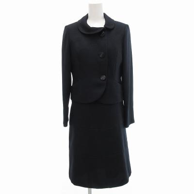 エマジェイムス　ノーカラージャケット×ノースリーブワンピース　黒　ラメ糸　13号 Dark Angel 前後2way ニット ワンピース 春 ドッキング ロング