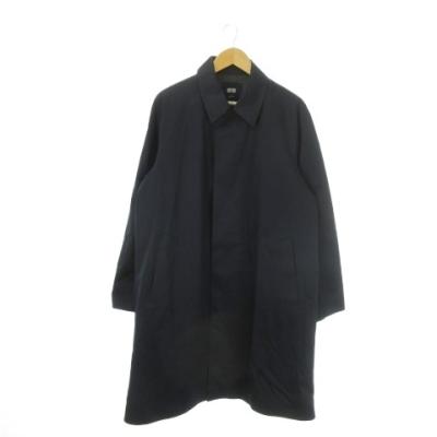 UNIQLO 黒 ステンカラーコート XL ユニクロ公式 | ブロックテックステンカラーコート(メンズ)