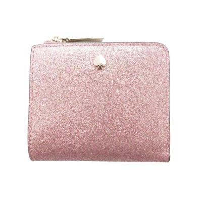 kate spade グリッター　ローズゴールド 二つ折り財布 kate spade 二つ折り財布 グリッターファブリック ローズゴールド