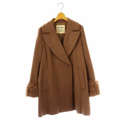 ココディール ウールコート ピンクブラウン ジュエローブ Jewelobe シャギーウールスタンドカラーコート