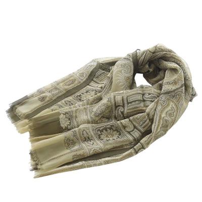 値下げエトロ　ETRO スカーフ　カシミヤ／シルク　アラベスク90x90 グレー 値下げエトロ ETRO スカーフ カシミヤ／シルク アラベスク90x90