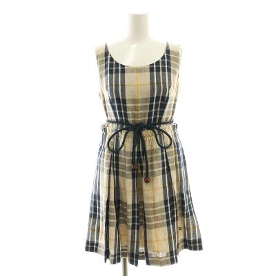 【バーバリー】ブルーレーベル ワンピース チュニック プリーツ チェック 美品 バーバリーチェックワンピース（BURBERRY BLUE LABEL