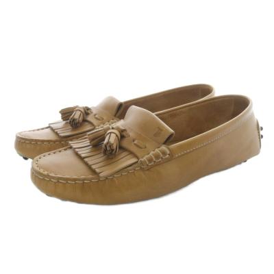 【極美品】Tod's レザー　ドライヴィングローファー　キャメル36(23.0) トッズ TOD'S ローファー オックスフォード ケイトレザー