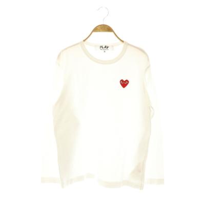 コムデギャルソン 変形 長袖 カットソー 白 L相当 変形スリーブ コムデギャルソンCOMME des GARCONS袖異素材切替シフォン