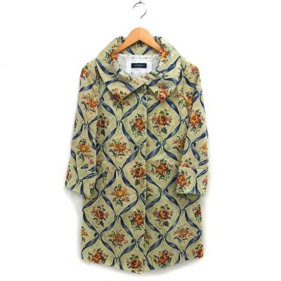 ロイスクレヨン　ロングワンピース 花柄 ビッグカラー ボウタイ M 総柄　上品 ロイスクレヨン ロングワンピース 花柄 ビッグカラー ボウタイ M 総柄 上品