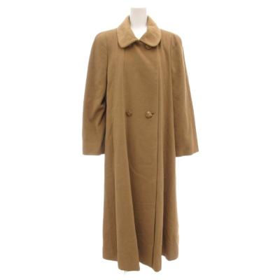 極美品✨️】レリアン キャメル素材ノーカラーコート 9 茶 装飾ボタン