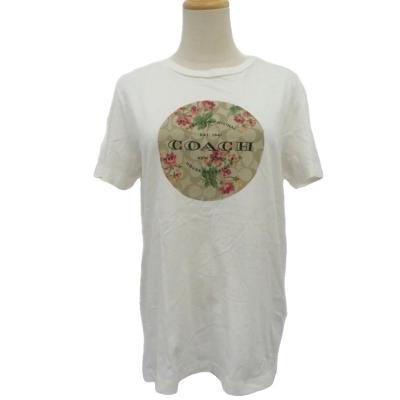 コーチ COACH Tシャツ カットソー XS 半袖 クルーネック フローラル COACH（コーチ）の「フローラル クロップド シグネチャー スクリプト T