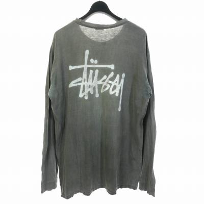 STUSSY ステューシー  ロンT グレー　L STUSSY - WORLD TOUR長袖TシャツSサイズ灰色グレー黒STUSSY大