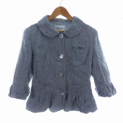 美品 HANAE MORI ハナエモリ　ノーカラージャケット　ニット　グレー　M ハナエモリ ジャケットのおすすめ人気商品一覧 通販 - Yahoo!ショッピング