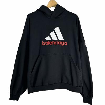 balenciaga x adidas ブラックパーカー S Balenciaga x Adidas】Balenciaga x Adidas Hoodie Large Fit