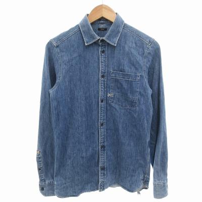 じぇい DENHAM 入手困難 藍染めヘビーウェイト デニム シャツ XL デンハム シャツ（ファッション）（色：ブルー系）のおすすめ
