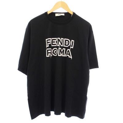 FENDI フェンディ　異素材　ミックス　ブラック 　Tシャツ　カットソー　S FENDI フェンディ 異素材 ミックス ブラック Tシャツ カットソー S