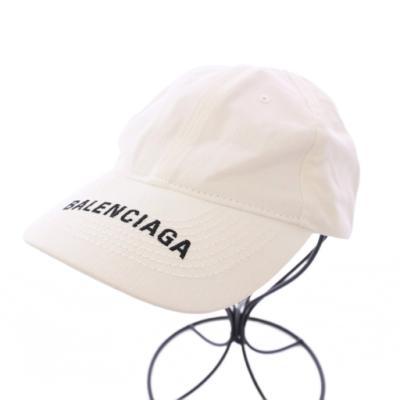 BALENCIAGAバレンシアガ イタリア製ロゴ刺繍キャップ 帽子白ホワイト BALENCIAGA [新品] バレンシアガ キャップ ベースボール ロゴ