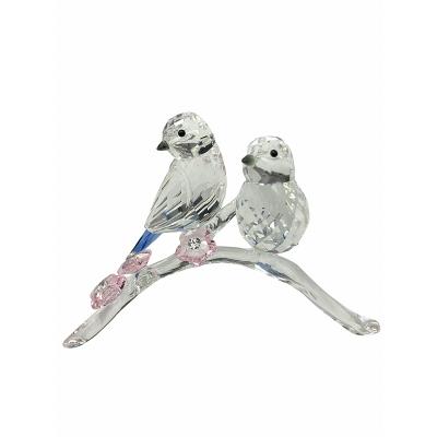 スワロフスキー鳥の親子 鳥のインテリア｜鳥のフィギュア＆デコレーション