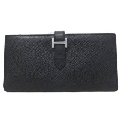エルメス HERMES ベアン リザード 財布 □I刻印　ブラック　人気 HERMES（エルメス） 極 美品 □H 刻印 ベアン ロゴ 金具 ボックス