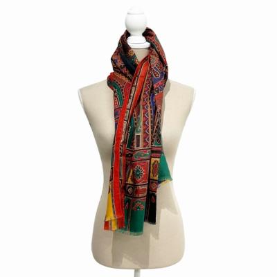 ETRO シルク　大判　ストール　イタリア製　スカーフ　エトロ　ペイズリー ETRO エトロ ウールシルク 大判ストール ペイズリー スカーフ