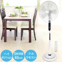 扇風機 リビング リモコン付き 5枚羽根 ハイポジション扇風機 フロアー扇風機 大型 フルリモコン リビング扇風機 40cm羽根 首振り タイマー テクノス KI-F536R | Relieve