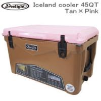 ディーライト Deelight アイスランド クーラーボックス 45QT（42.6L）Iceland cooler 45QT-Tan×Pink 送料無料【SC10】 | べりはやっ!ヤフー店
