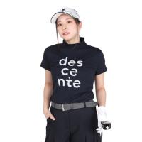 デサントゴルフ（DESCENTEGOLF）（レディース）モックネック レディース ゴルフ 半袖 鹿の子半袖シャツ DGWXJA15 BK00 | VictoriaGolf Yahoo!店