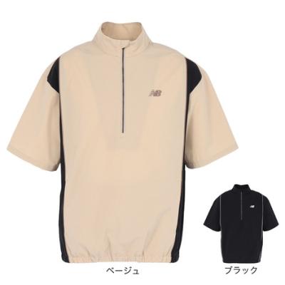 【ベージュ3】ストレッチ 撥水 ハーフスリーブ スタンドジップ ブルゾン (MENS) ベージュ3】ストレッチ 撥水 ハーフスリーブ スタンドジップ ブルゾン