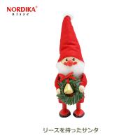 ノルディカ ニッセ NORDIKA nisse クリスマス 飾り 人形 妖精 フェルト インテリア 北欧 ナチュラル サンタクロース 赤 リース を持った サンタ NRD120505 | viewgarden