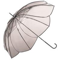 ビコーズ レディース 長傘 花びら 傘 アンブレラ カラーパイピング ブラウン 58cm BE-52009 | アップヴィレッジ
