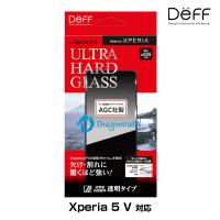 Xperia 5 V ガラスフィルム ULTRA HARD GLASS for エクスペリア 5 V 透明 高光沢 AGC DragonTrail X 採用 Deff かんたん貼り付けツール付き | ビザビ Yahoo!店