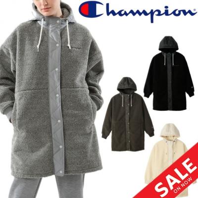 【Champion】チャンピオン 中綿ロングコート フード付きアイボリー 【M】 Champion】チャンピオン 中綿ロングコート フード付きアイボリー