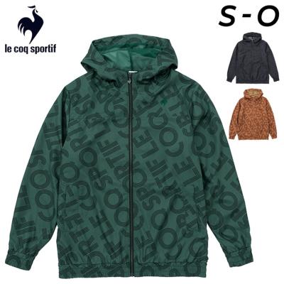 現行 ルコックゴルフ 総柄 ストレッチ フルジップジャケット ウィンドブレーカー GOLF フード収納 総柄 フルジップ ウィンドブレーカー (le coq