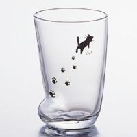 石塚硝子 ISHIZUKA GLASS アデリアグラス ADERIA GLASS 足あとグラス(M)ねこ タンブラー 300ml 3個セット 6208 | WADA TOKI