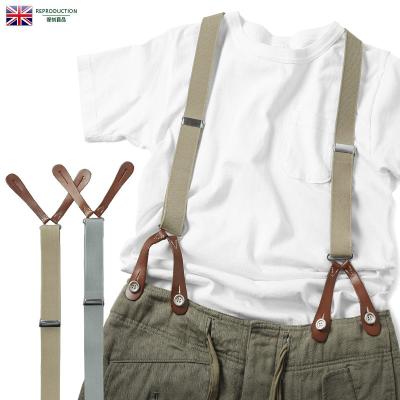 BRITISH GREEN サスペンダー ブラウン　X型　ホルスター　新品 メンズサスペンダー（色：ブラウン系）｜ファッション小物