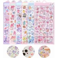 「6枚セット」 ぷくぷくシール 3dシール 手帳用 可愛い 立体 ポキシ 手帳用 日記帳用 ごほうび DIYクラフト用 女の子 男の子 封筒装飾用