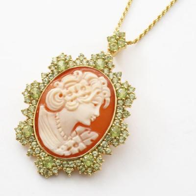 イタリア高級老舗ジュエリーVERGANO18YGエマイユカメオ☆ペンダント&ピン