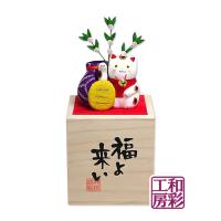 桐箱ソーラー「福よ来い来い招き猫」 | 京都和彩工房