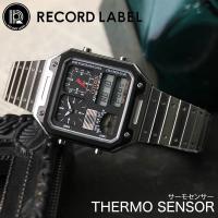 シチズン 腕時計 レコードレーベル サーモセンサー CITIZEN RECORD LABEL THERMO SENSOR ユニセックス ブラック シルバー 時計 クォーツ JG2126-69E 人気 | 正規腕時計の専門店ウォッチラボ