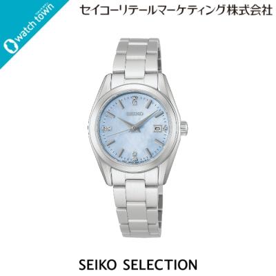 美品【稼働】セイコー 電波ソーラー 腕時計 デイト ブルー文字盤 セイコー 腕時計 レディース（ファッション）（文字盤カラー：ブルー系