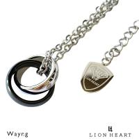 ライオンハート ダブルリング ネックレス ブラック 黒 ステンレス メンズ ブランド LION HEART | Wayng