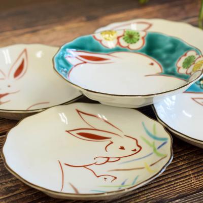 演技の良いうさぎ柄皿全9枚小皿3枚と、小鉢6。ウサギ