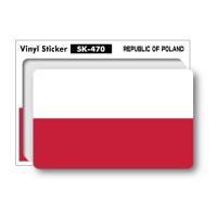 SK470 国旗ステッカー ポーランド POLAND 100円国旗 旅行 スーツケース 車 PC スマホ | ゼネラルステッカー