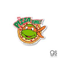 ミュータント・タートルズ PIZZA TIME! ピザ キャラクターステッカー レトロ ダイカット 忍者タートルズ 亀 映画 アニメ アメコミ TTS006 gs 公式グッズ | ゼネラルステッカー