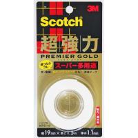 3M スリーエム スコッチ 超強力両面テープ プレミアゴールド スーパー多用途 幅19mm×長さ1.5m×厚み1.1mm 白 KPS-19 6181400 | webby shop