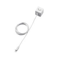 エレコム ELECOM iPhone充電器 iPad充電器 1m Lightning AC ケーブル一体 ホワイトフェイス コンパクト 小型 キューブ かわいい MPA-ACL01WF | webby shop